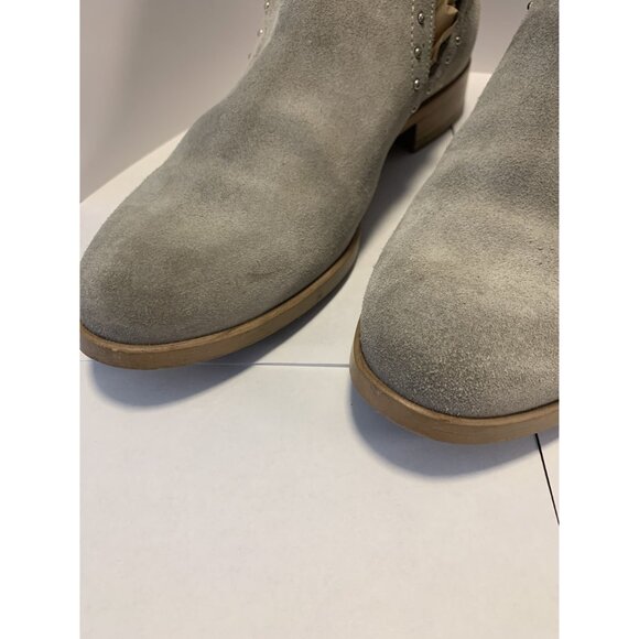 Sundance Made In Italy Ankle Boots Size 8.5 Suede Gray Studs - Picture 3 of 9